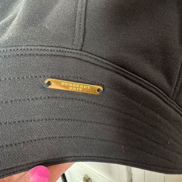 Burberry Brit Women’s Black Gold Hardware Moto Motorcycle Zip Jacket US Size 8 - Picture 7 of 9